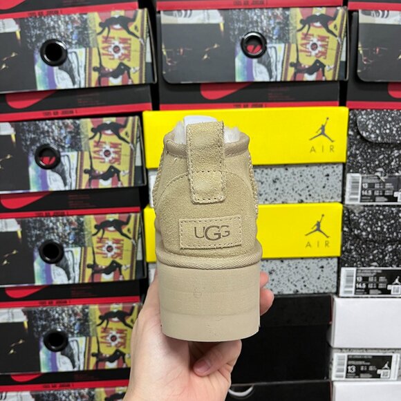 UGG Platform Ankle Womens Boots in Light Beige - Picture 7 of 9